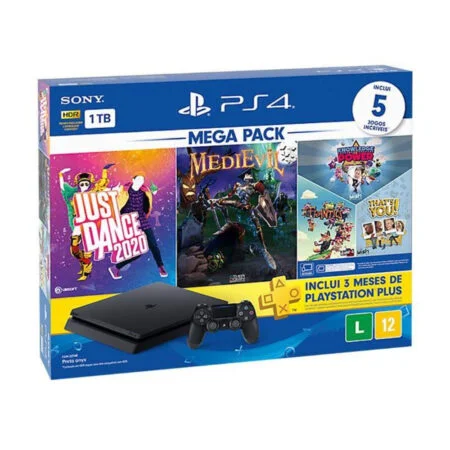 Console Sony PlayStation 4 Slim 1TB Mega Pack 15 Preto