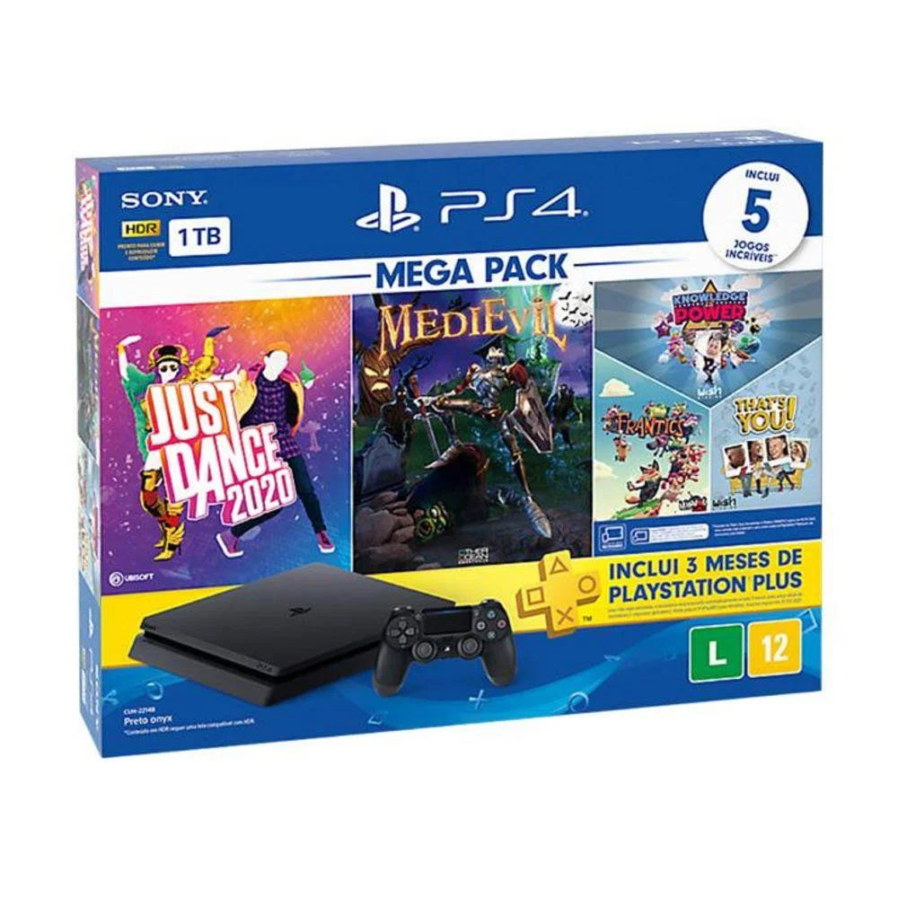 Console PlayStation 4 - Slim 1TB - Hits Bundle v3 